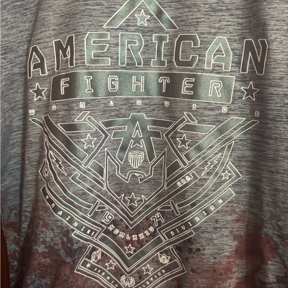 American Fighter Gray and Silver Tee